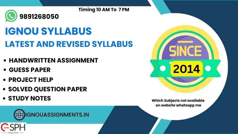 IGNOU Syllabus 2024 - Latest And Revised Syllabus - IGNOU Solved Assignment