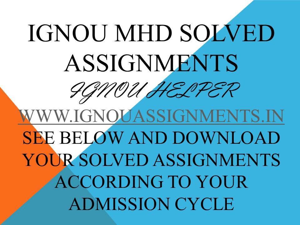 assignment mhd ignou