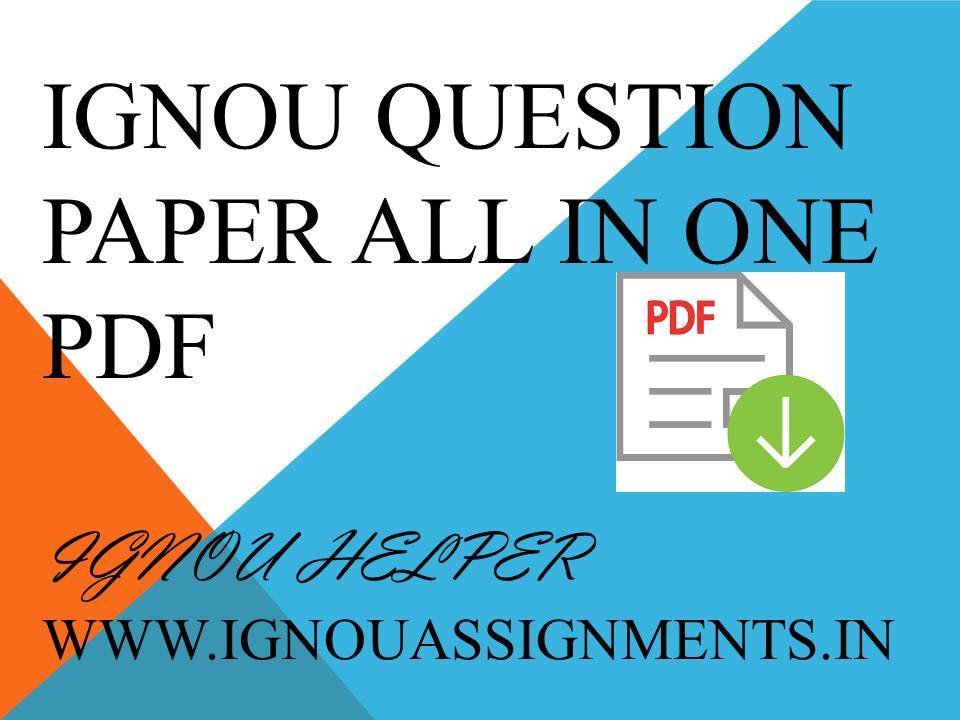 ignou old assignment question paper