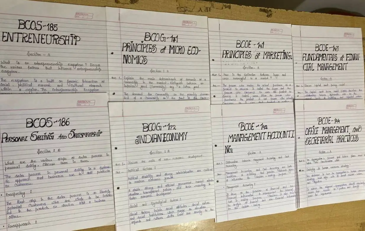 IGNOU HANDWRITTEN ASSIGNMENT