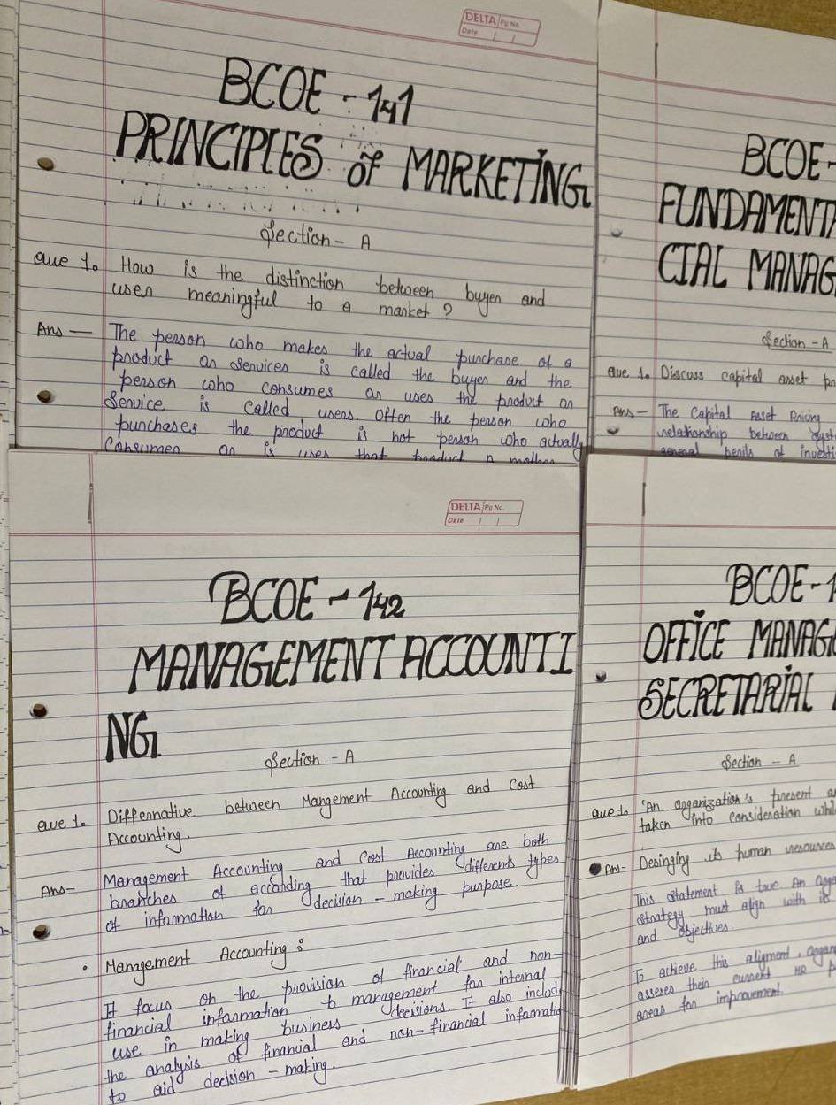 IGNOU HANDWRITTEN ASSIGNMENT