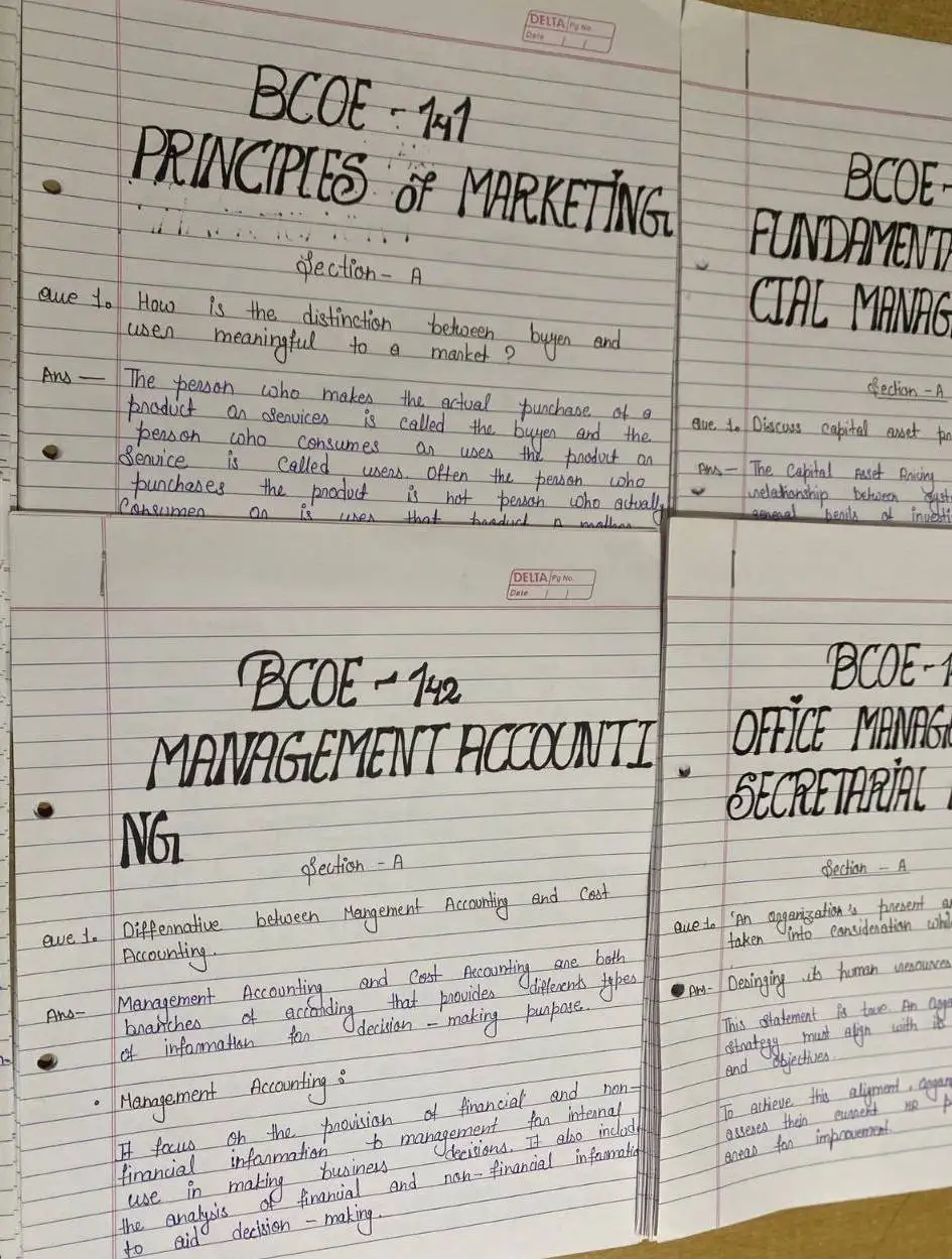 IGNOU HANDWRITTEN ASSIGNMENT