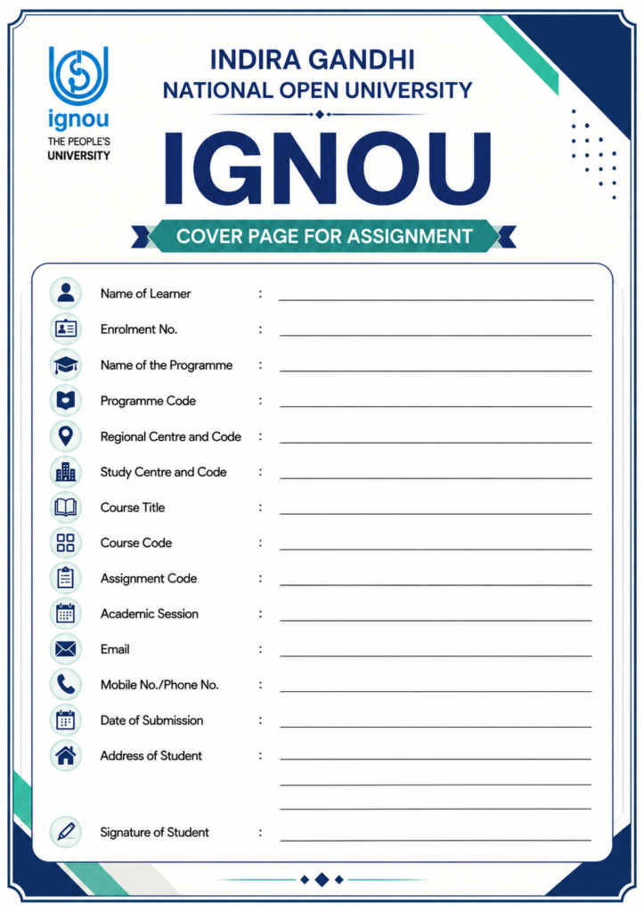 IGNOU Assignment front Page 2
