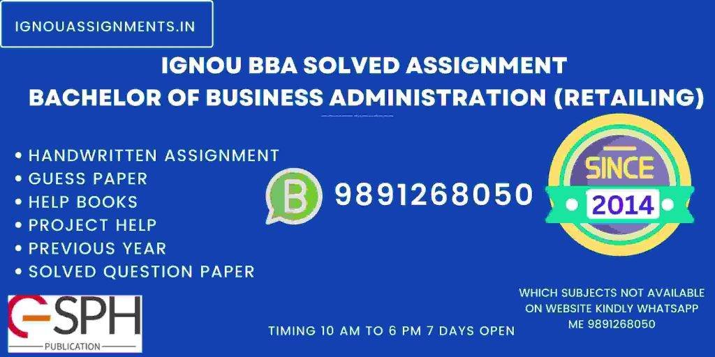 IGNOU BBA Solved Assignment 