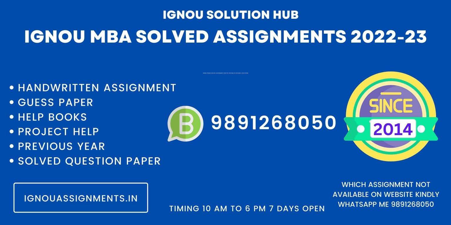 ignou mba assignment result