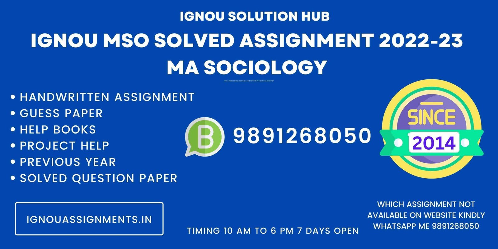 ma sociology ignou assignment