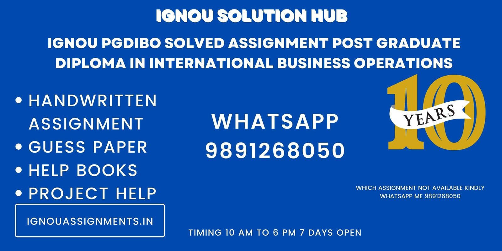 IGNOU PGDIBO Solved Assignment Post Graduate Diploma in International Business Operations