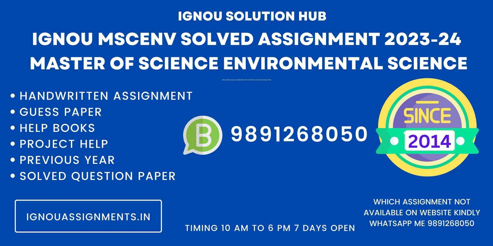 mscenv ignou assignment question paper