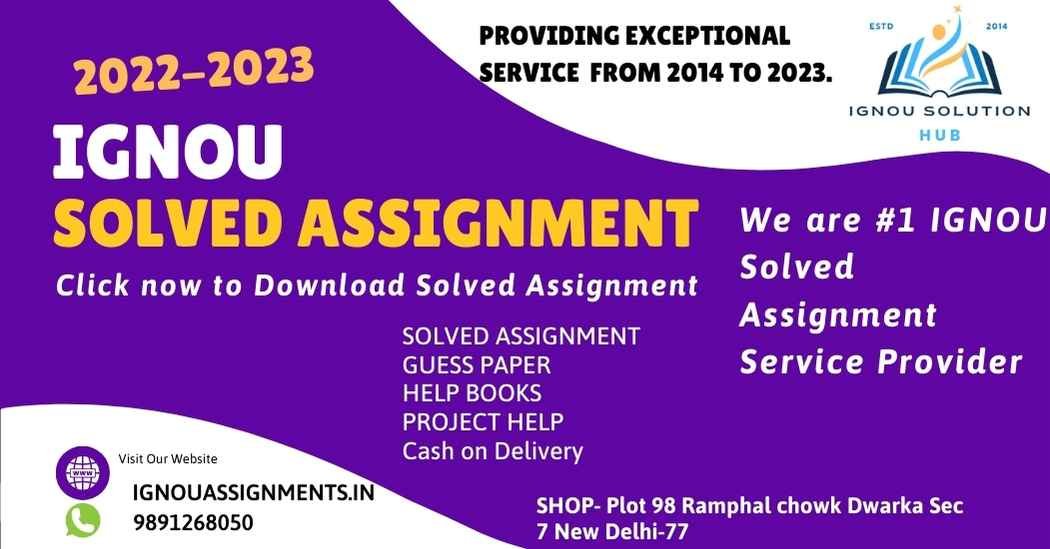 free ignou solved assignment 2022 23