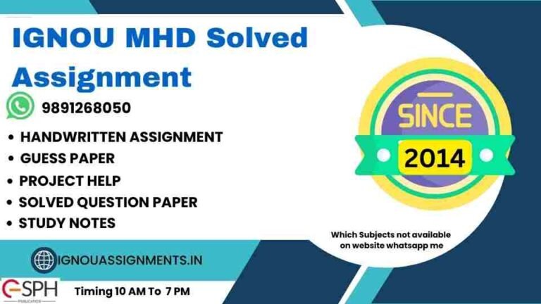 IGNOU MHD Solved Assignment Free Download PDF - IGNOU Solved Assignment