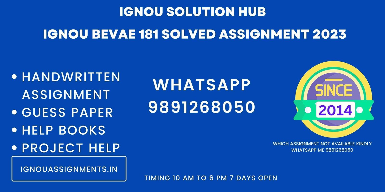IGNOU BEVAE 181 Solved assignment 2023