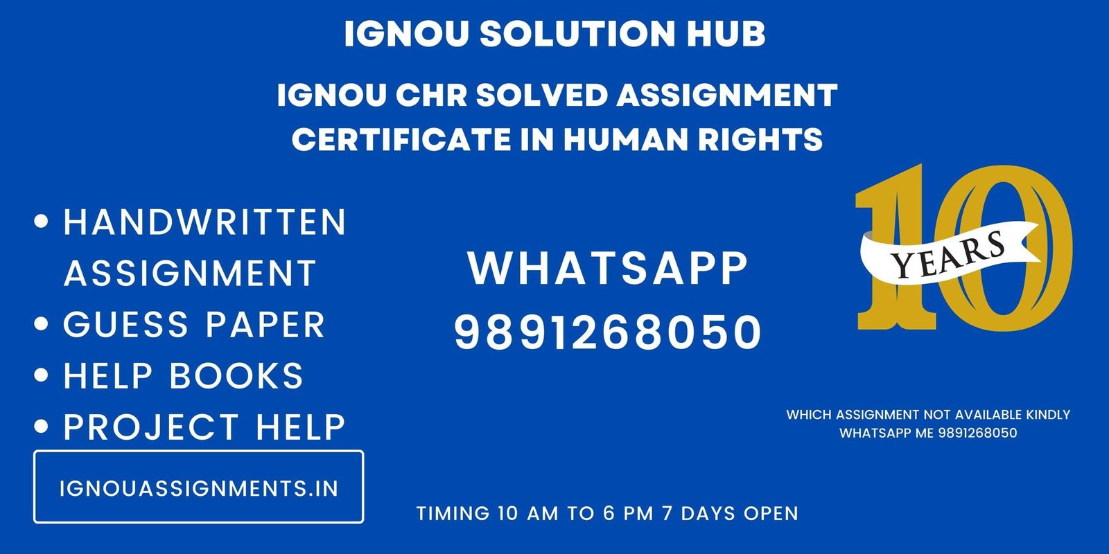 IGNOU CHR Solved Assignment Certificate in Human Rights 