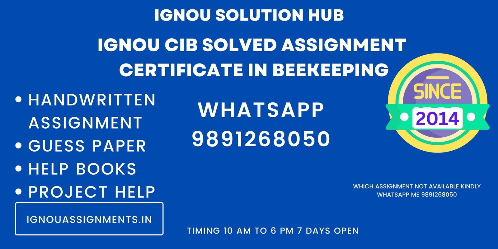 IGNOU CIB Solved Assignment Certificate in Beekeeping