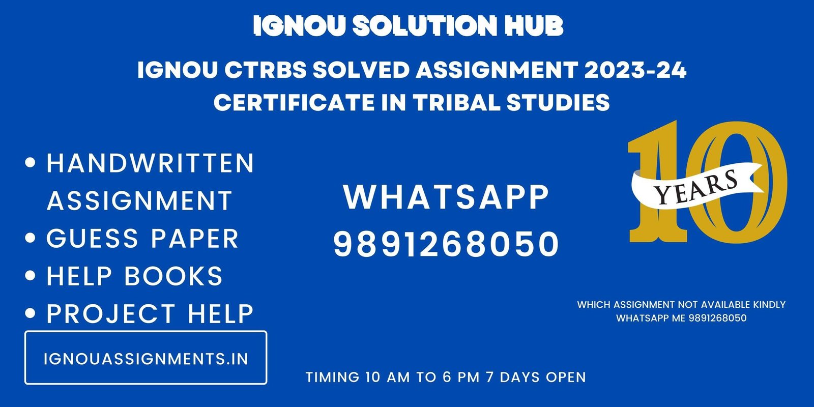 IGNOU CTRBS Solved Assignment 2023-24 Certificate in Tribal Studies