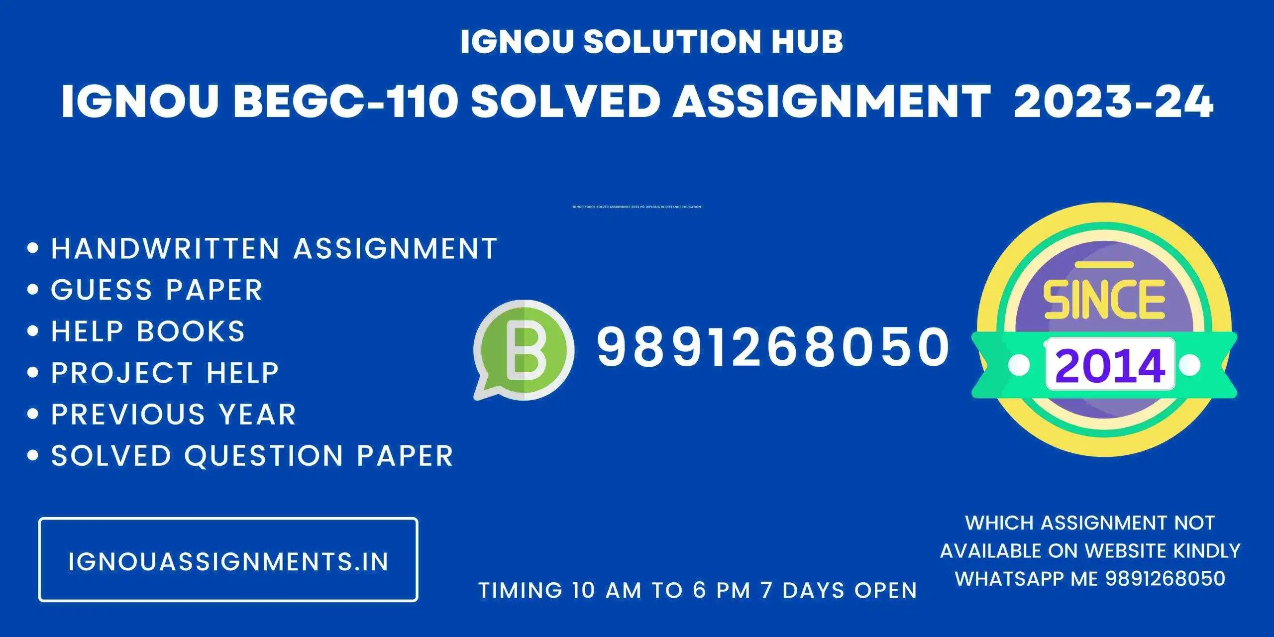 IGNOU BEGC-110 Solved assignment 2023-24