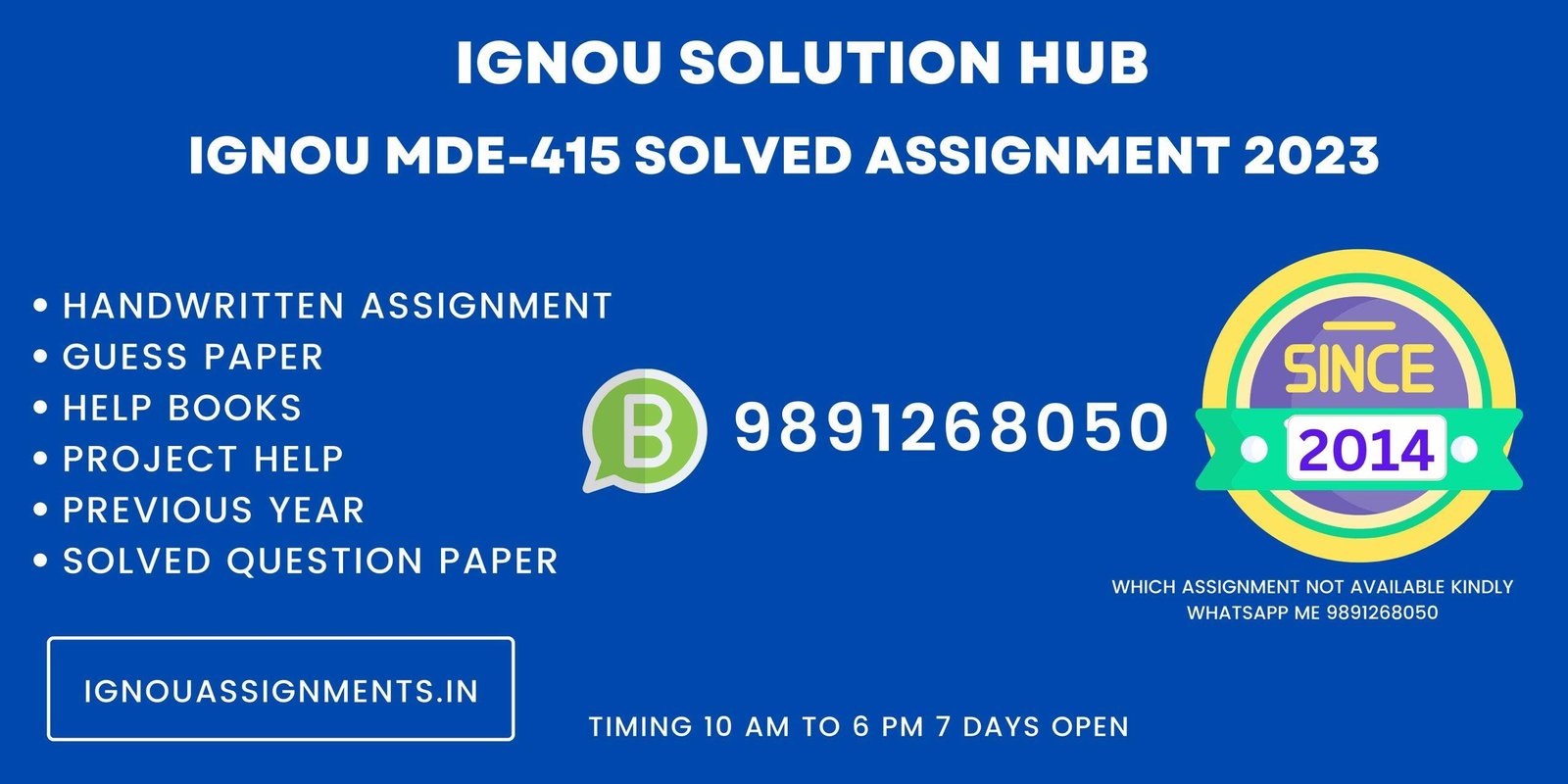 IGNOU MDE-415 Solved assignment 2023