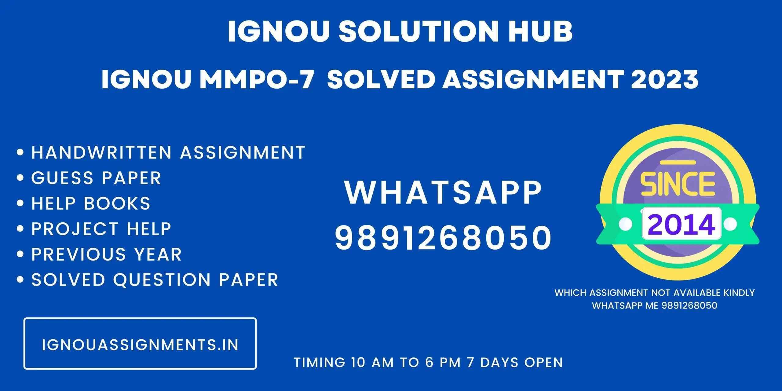 IGNOU MMPO-7 Solved assignment 2023