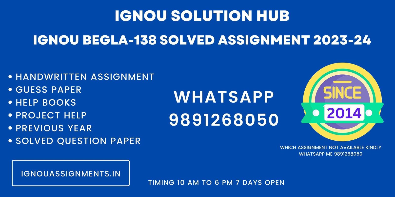 IGNOU BEGLA-138 Solved Assignment 2023-24