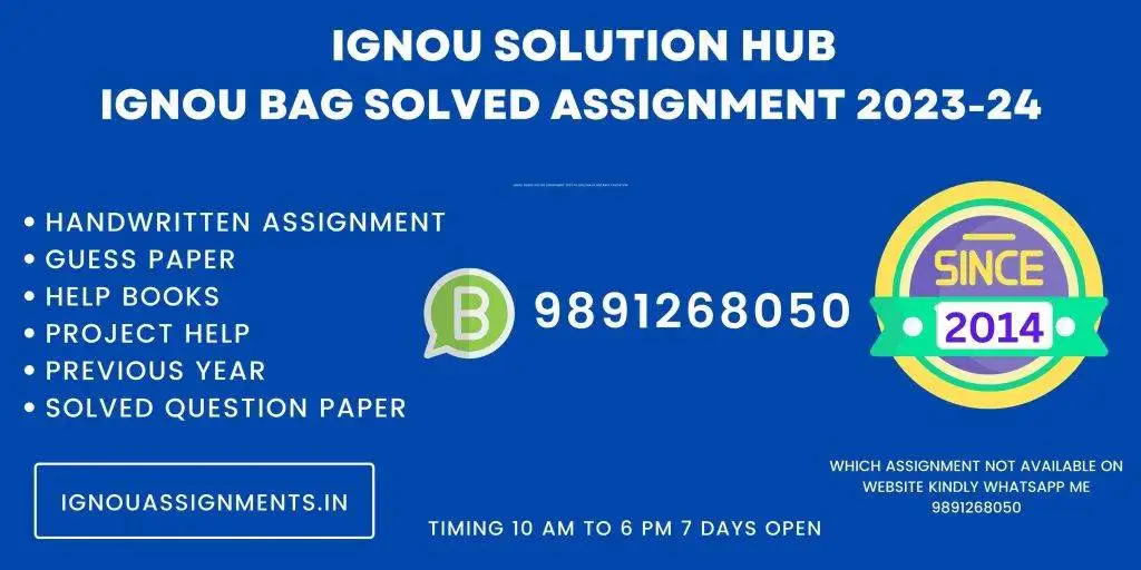 IGNOU BAG Solved Assignment 2023-24