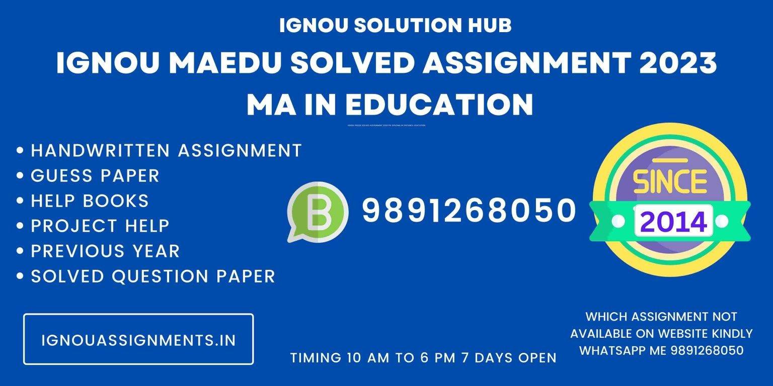 ignou ma education assignment