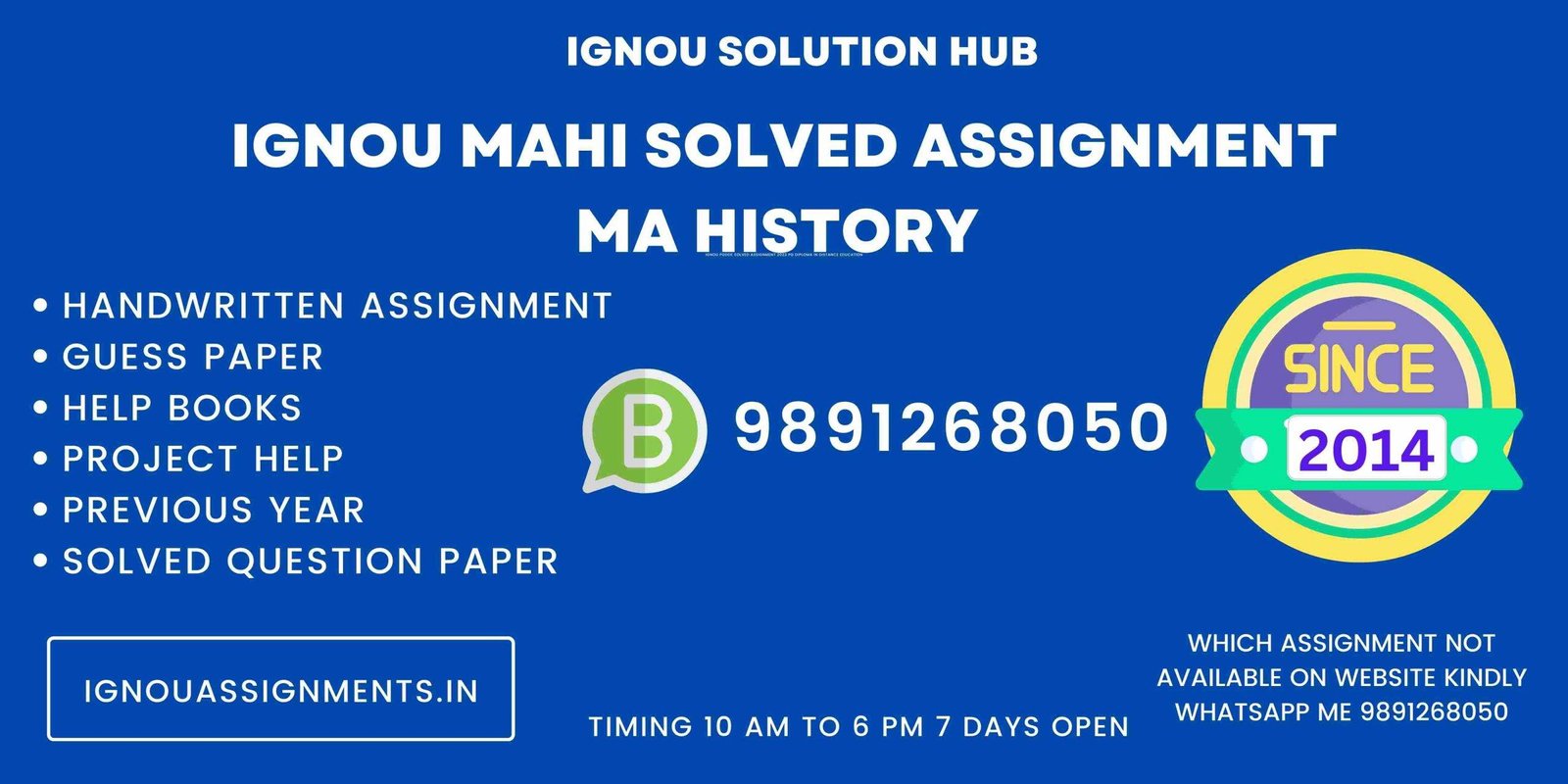 IGNOU MAHI Solved Assignment MA History 