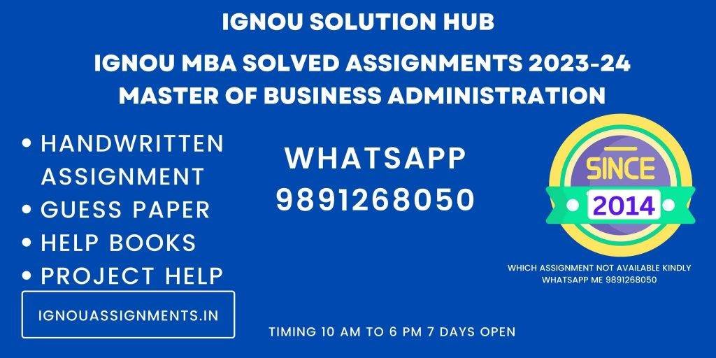 GNOU MBA Solved Assignments 2023-24