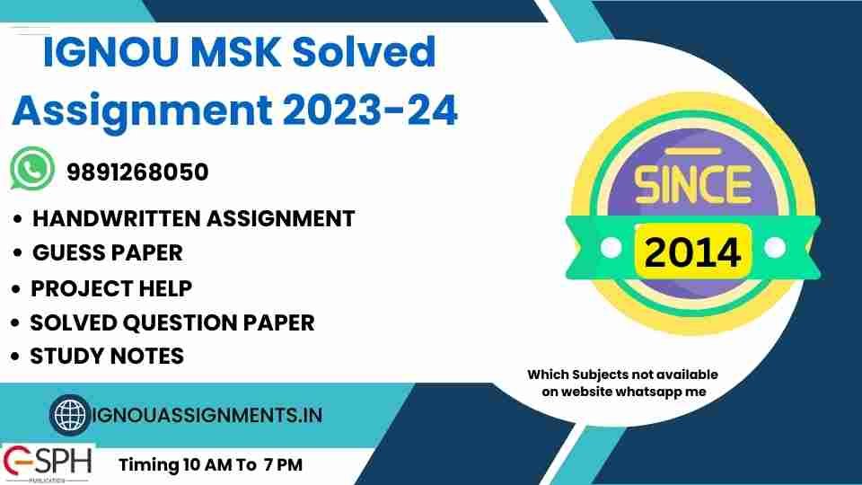 IGNOU MSK Solved Assignment 2023-24