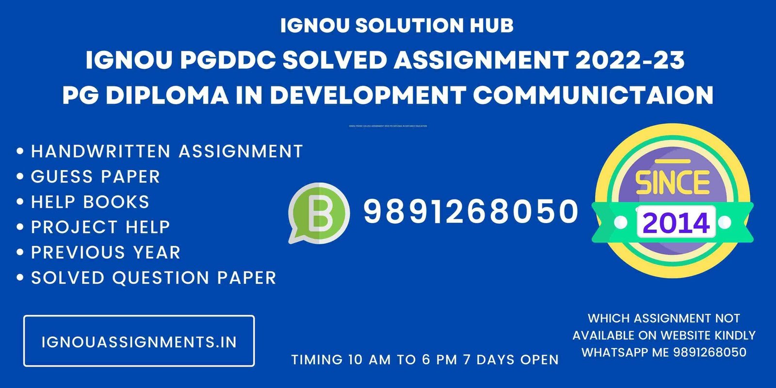 IGNOU PGDDC Solved Assignment 2022-23