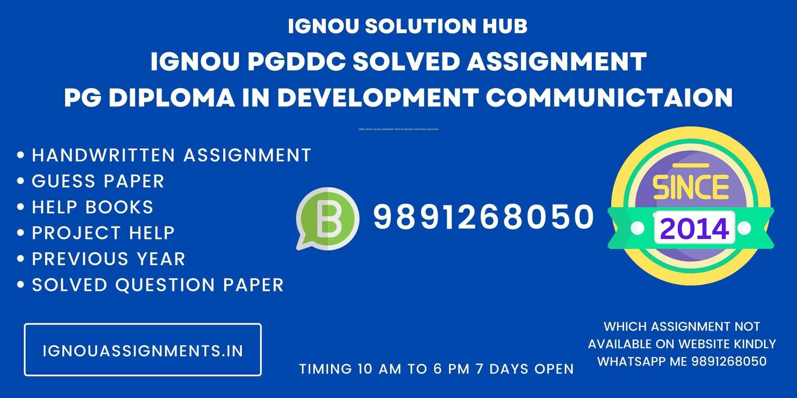 IGNOU PGDDC Solved Assignment 
