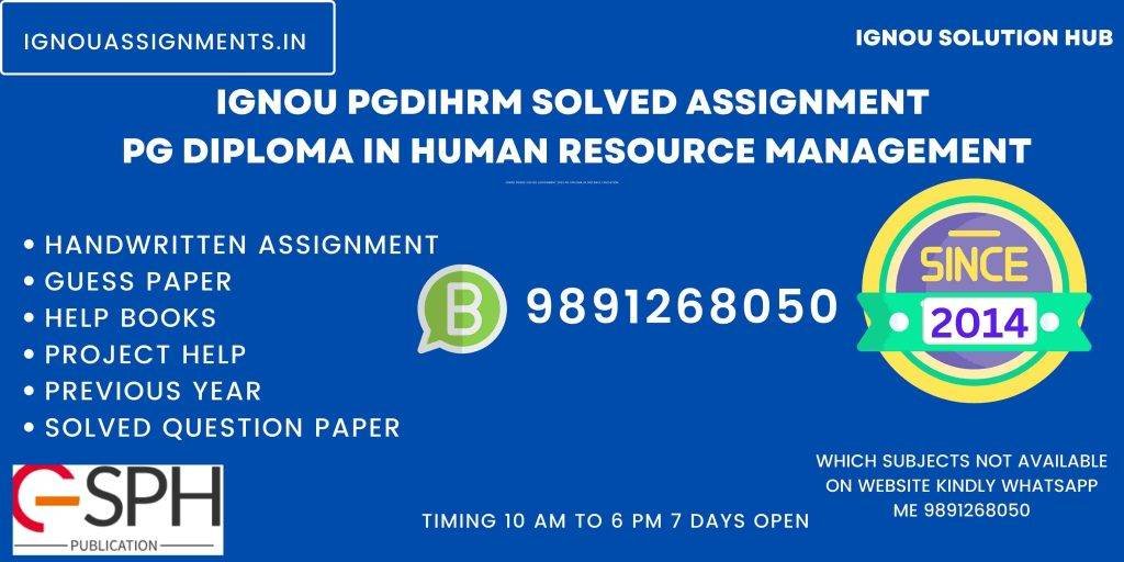 IGNOU PGDIHRM Solved Assignment