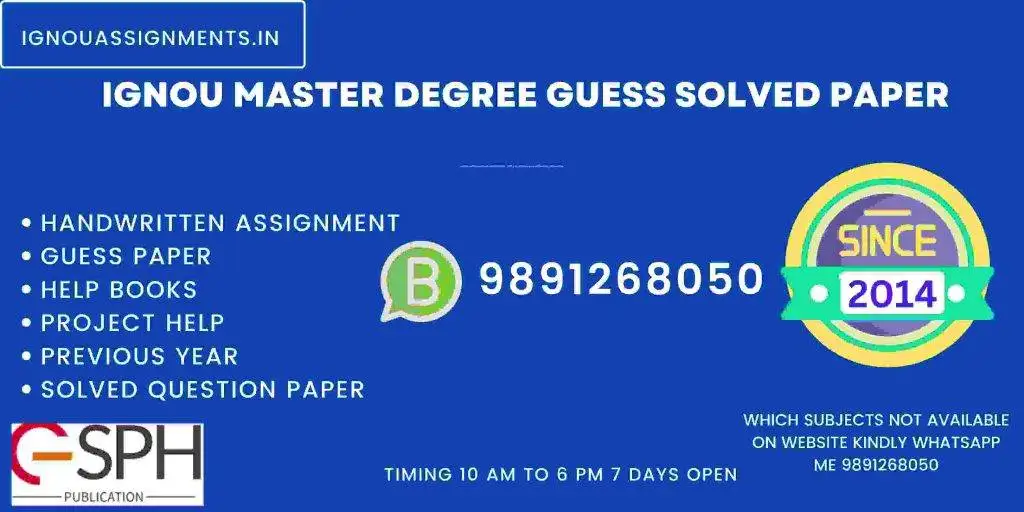 IGNOU Master Degree Guess Solved Paper