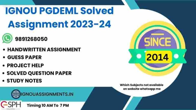 IGNOU PGDEML Solved Assignment 2023-24 - IGNOU Solved Assignment