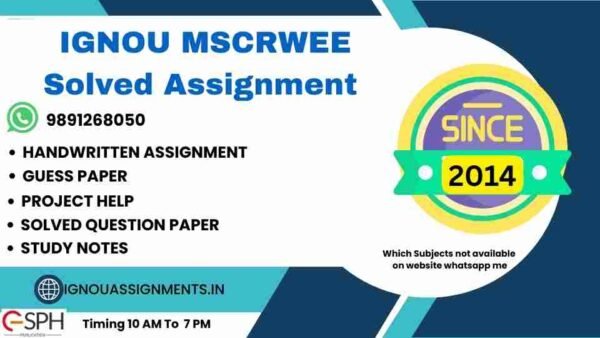IGNOU MSCRWEE Solved Assignment MSC in Renewable Energy and Environment ...
