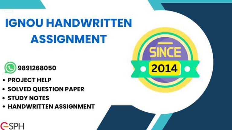 IGNOU Handwritten Assignments (Ready To Submit) - IGNOU Solved Assignment