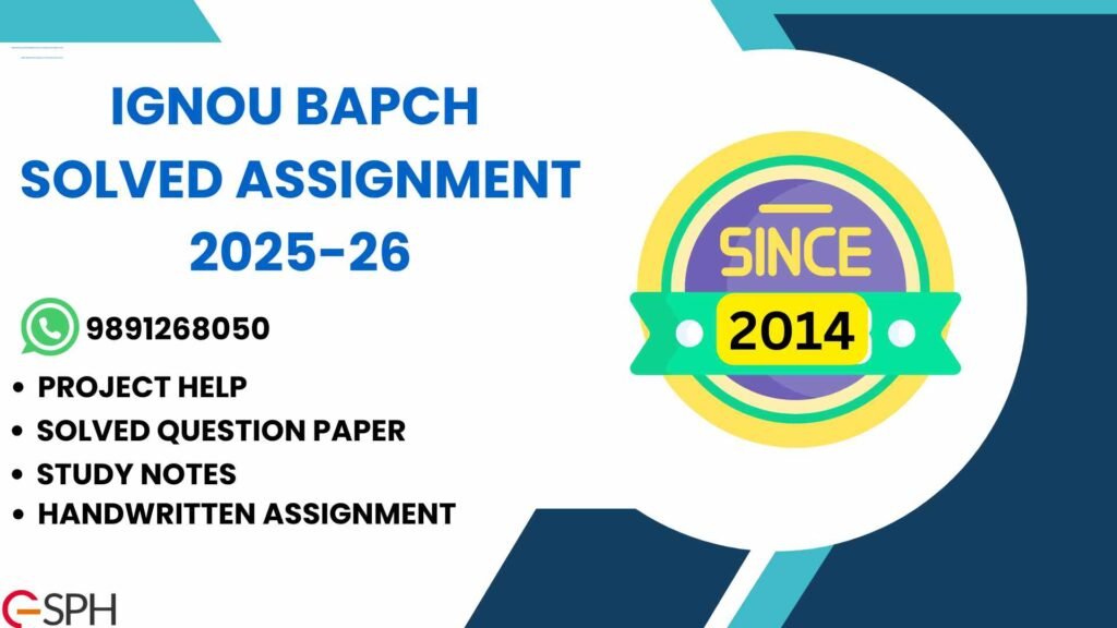 IGNOU BAPCH Solved Assignment 2025-26
