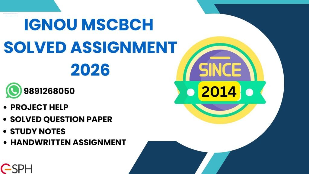 IGNOU MSCBCH Solved Assignment 2026