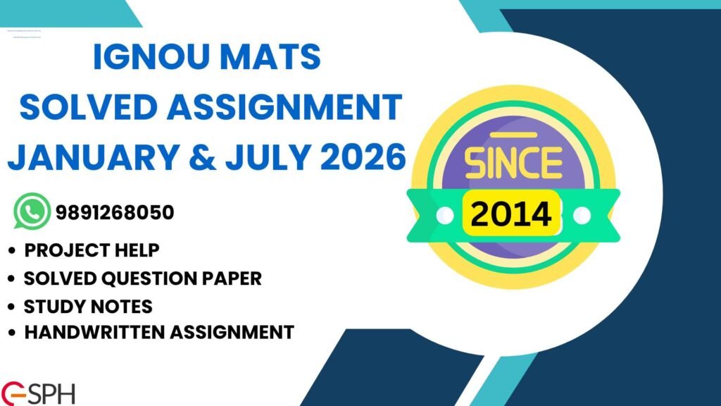 IGNOU MATS Solved Assignment Jan 2026 & July 2026