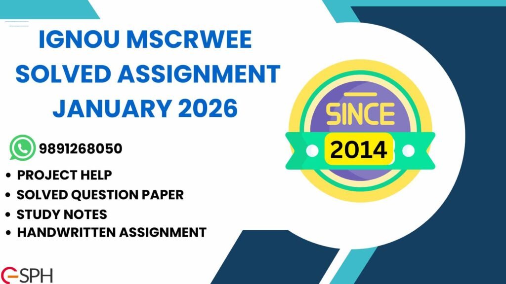 IGNOU MSCRWEE Solved Assignment january 2026