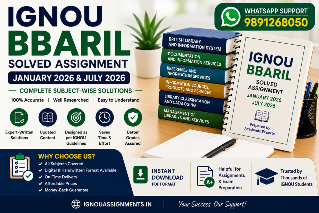 IGNOU BBARIL Solved Assignment January 2026, July 2026
