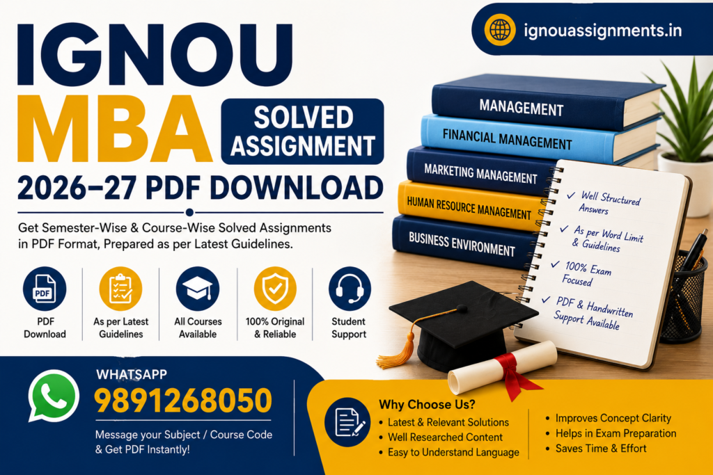 IGNOU MBA Solved Assignment 2026-27