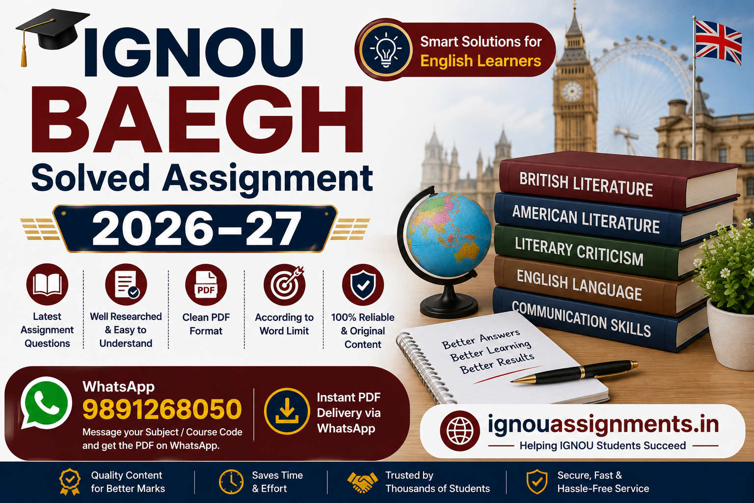IGNOU BAEGH Solved Assignment 2026-27