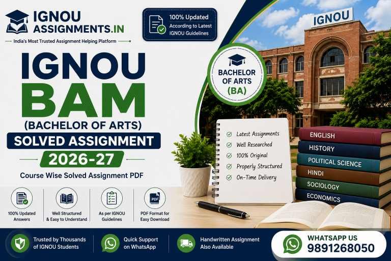 IGNOU BAM Solved Assignment 2026-27