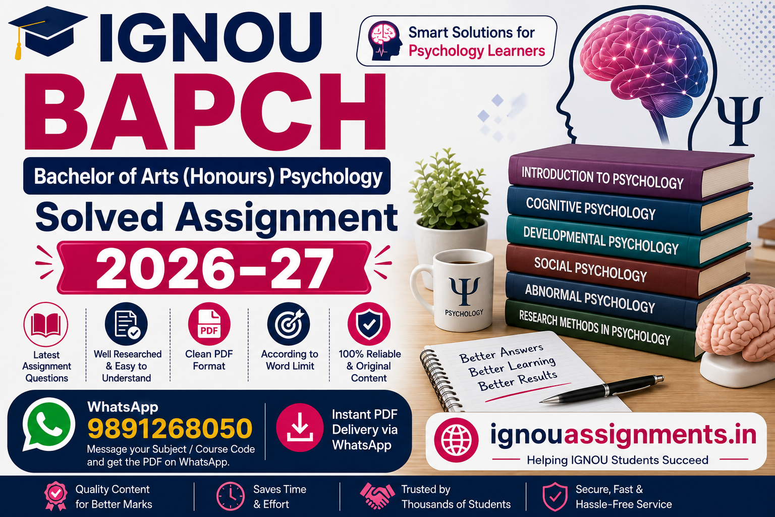 IGNOU BAPCH Solved Assignment 2026-27 PDF Download