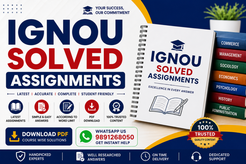 IGNOU Solved Assignments 2025-26 & 2026-27 Free PDF Download